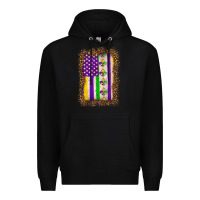 Black mardi gras usa flag leopard Premium Hoodie - OliviaCreatesArt