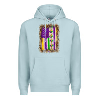 Blue Mist mardi gras usa flag leopard Premium Hoodie - OliviaCreatesArt