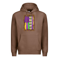 Chestnut mardi gras usa flag leopard Premium Hoodie - OliviaCreatesArt