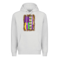 Dove Grey mardi gras usa flag leopard Premium Hoodie - OliviaCreatesArt