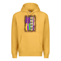 Mustard mardi gras usa flag leopard Premium Hoodie - OliviaCreatesArt