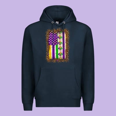 Mardi Gras Usa Flag Leopard Premium Hoodie Designed By Oliviacreatesart