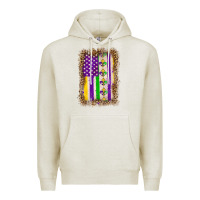Oatmeal Heather mardi gras usa flag leopard Premium Hoodie - OliviaCreatesArt