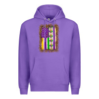 Purple mardi gras usa flag leopard Premium Hoodie - OliviaCreatesArt