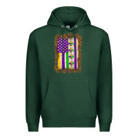 Sports Green mardi gras usa flag leopard Premium Hoodie - OliviaCreatesArt