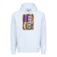 White mardi gras usa flag leopard Premium Hoodie - OliviaCreatesArt