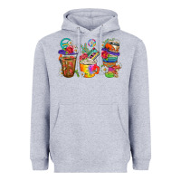 Heather Grey hippie coffee cups bbs Heavyweight Hoodie - BundleAndBundleShop