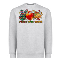 Heather Grey Peace love tacos Heavyweight Sweatshirt - NancyCooperArtShop
