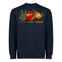 Navy Peace love tacos Heavyweight Sweatshirt - NancyCooperArtShop