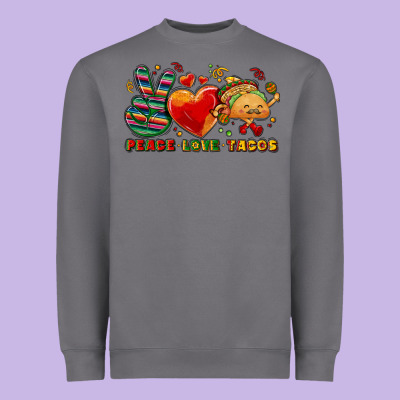 Peace Love Tacos Heavyweight Sweatshirt Designed By Nancycooperartshop