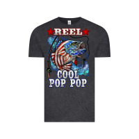 Vintage Black reel cool pop pop american flag bass Vintage Tee - LillyAllenDesigns