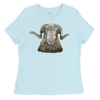 Baby Blue rambouillet sheep head Ladies Tee - LillyAllenDesigns