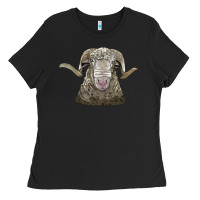 Black rambouillet sheep head Ladies Tee - LillyAllenDesigns