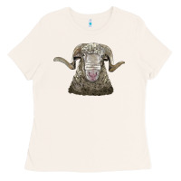 Bone rambouillet sheep head Ladies Tee - LillyAllenDesigns