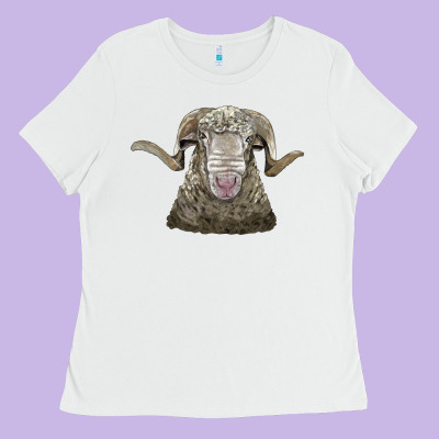 Rambouillet Sheep Head Ladies Tee Designed By Lillyallendesigns