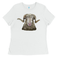 White rambouillet sheep head Ladies Tee - LillyAllenDesigns