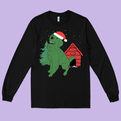 Christmas Dog Long Sleeve Tee Designed By Bettercallsaul