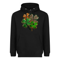 Black Leopard shamrock St. Patricks Day Heavyweight Hoodie - FaDigitalArtStudio