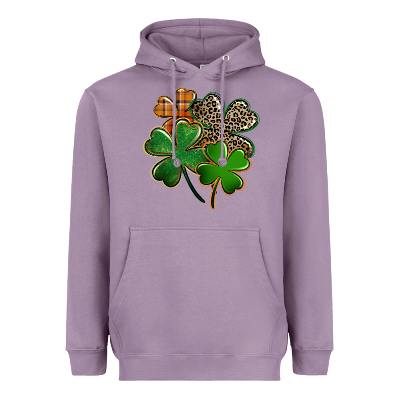 Leopard Shamrock St. Patricks Day Heavyweight Hoodie by FaDigitalArtStudio | Teevron