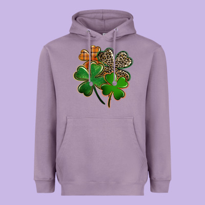 Leopard Shamrock St. Patricks Day Heavyweight Hoodie Designed By Fadigitalartstudio