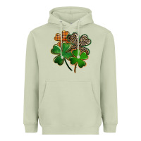 Matcha Leopard shamrock St. Patricks Day Heavyweight Hoodie - FaDigitalArtStudio