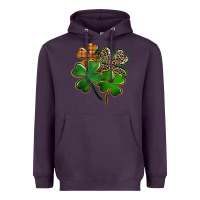 Plum Leopard shamrock St. Patricks Day Heavyweight Hoodie - FaDigitalArtStudio