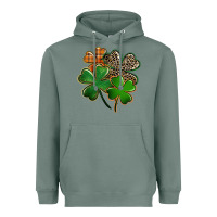 Sage Leopard shamrock St. Patricks Day Heavyweight Hoodie - FaDigitalArtStudio