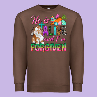 He Is Alive And I'm Forgiven Premium Sweatshirt Designed By Bundleandbundleshop