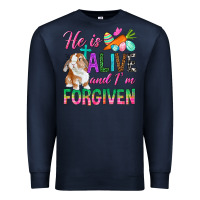 Navy He Is Alive And I'm Forgiven Premium Sweatshirt - BundleAndBundleShop