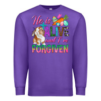 Purple He Is Alive And I'm Forgiven Premium Sweatshirt - BundleAndBundleShop