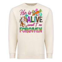 Sandshell He Is Alive And I'm Forgiven Premium Sweatshirt - BundleAndBundleShop