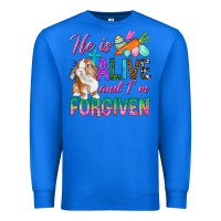 True Royal He Is Alive And I'm Forgiven Premium Sweatshirt - BundleAndBundleShop