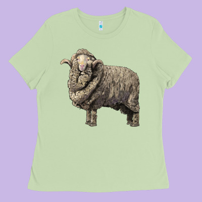 Merino Wool Sheep Ladies Tee Designed By Lillyallendesigns