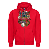 Red Sorry can't Baseball bye Zipper Hoodie - HowdyJamesFarm