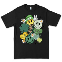 Black st patricks day green smile Premium Tee - MaliasSmallBusiness