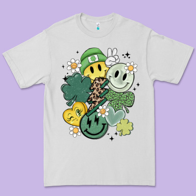 St Patricks Day Green Smile Premium Tee Designed By Maliassmallbusiness