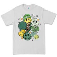 Dove Grey st patricks day green smile Premium Tee - MaliasSmallBusiness