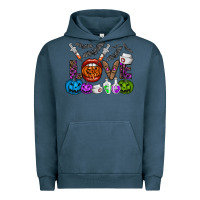 Pigment Midnight Navy love  halloween Urban Hoodie - CowhideDigitalArt