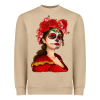 Mushroom Sugar skull girl Heavyweight Sweatshirt - NancyCooperArtShop
