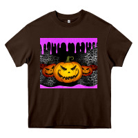 Chocolate Brown halloween jack o'lantern dripping glitter tumbler Heavy Core Tee - Jasminsmagicworld