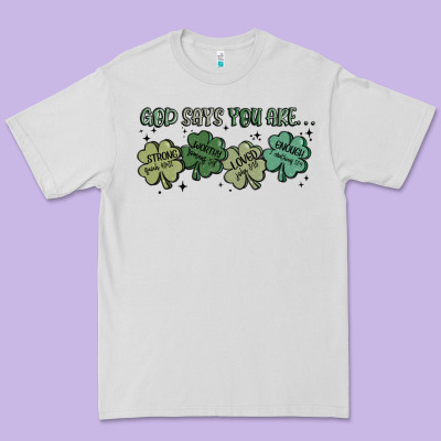 God Says I Am Patrick's Day Premium Tee Designed By Maliassmallbusiness