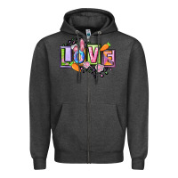 Charcoal Heather Easter love Happy Easter Day Zipper Hoodie - CowGirlArtShop