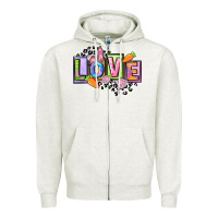Oatmeal Heather Easter love Happy Easter Day Zipper Hoodie - CowGirlArtShop