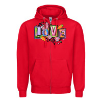 Red Easter love Happy Easter Day Zipper Hoodie - CowGirlArtShop