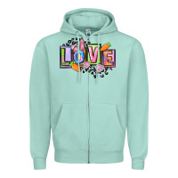 Seafoam Easter love Happy Easter Day Zipper Hoodie - CowGirlArtShop