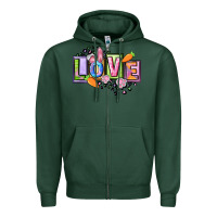 Sports Green Easter love Happy Easter Day Zipper Hoodie - CowGirlArtShop