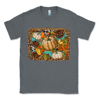 Charcoal Heather fall pumpkin background Classic Tee - BundleAndBundleShop