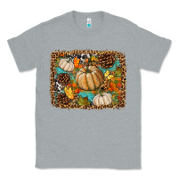 Heather Grey fall pumpkin background Classic Tee - BundleAndBundleShop