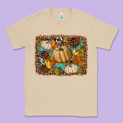 Fall Pumpkin Background Classic Tee Designed By Bundleandbundleshop