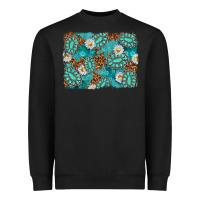 Leopard And Turquoise Gemstone Background Heavyweight Sweatshirt | Teevron
